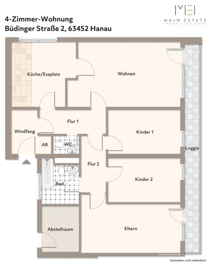 Wohnung zum Kauf provisionsfrei 214.700 € 4 Zimmer 101,8 m²<br/>Wohnfläche Nordwest Hanau 63452