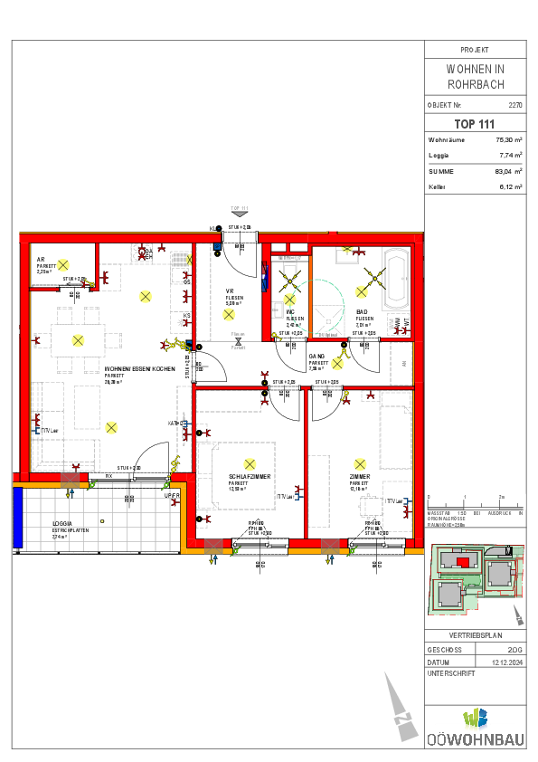 Wohnung zur Miete 785 € 3 Zimmer 75,3 m²<br/>Wohnfläche 2.<br/>Geschoss Fadingerstraße Rohrbach-Berg 4150