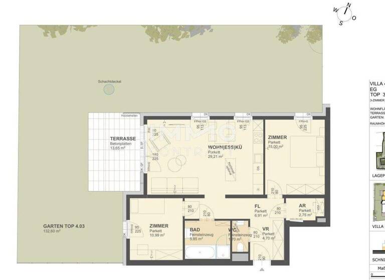 Wohnung zum Kauf - Erstbezug 495.000 € 3 Zimmer 77,1 m² Krems an der Donau 3500