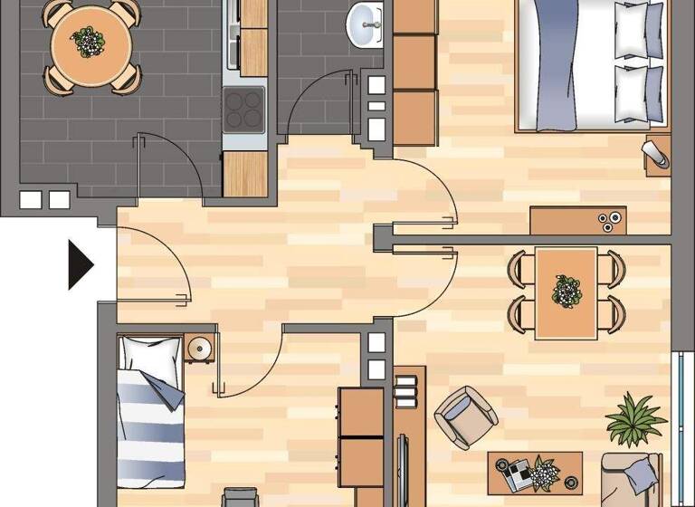 Wohnung zur Miete 429 € 3 Zimmer 63,3 m² EG Banter Weg 168 Bant Wilhelmshaven 26389