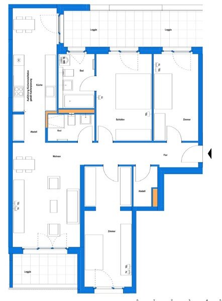 Wohnung zur Miete 1.557 € 4 Zimmer 121,5 m²<br/>Wohnfläche 4.<br/>Geschoss ab sofort<br/>Verfügbarkeit Rheinallee 4 h Süd / Stadtbezirk 124 Ludwigshafen am Rhein, Süd 67061