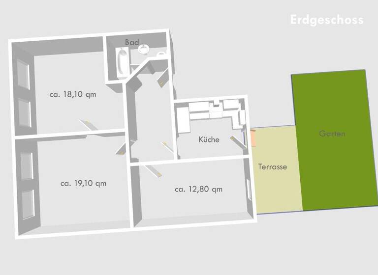 Wohnung zur Miete 578 € 3 Zimmer 68 m² EG frei ab 01.05.2026 Kaimberger Straße 12 Zwötzen Gera 07551