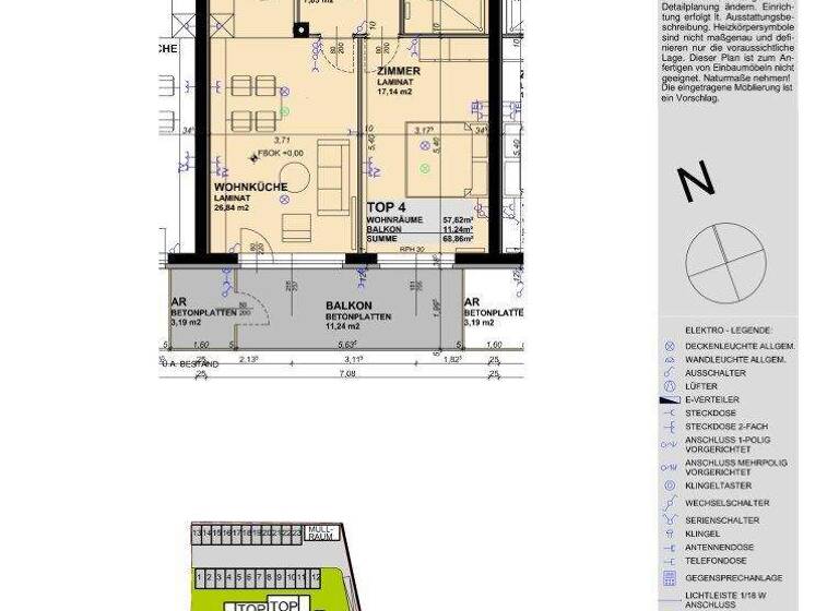 Wohnung zur Miete 751 € 2 Zimmer 57,6 m² EG Kirchfeldgasse 32 Münchendorf 2482