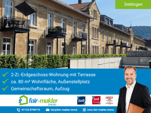 Wohnung zur Miete 990 € 2 Zimmer 79,1 m² EG Dettingen an der Erms 72581