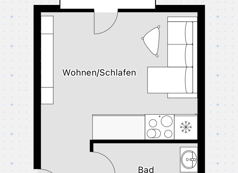 Studio zur Miete 260 € 1 Zimmer 26 m² König-Heinrich-Straße 25 Merseburg 06217