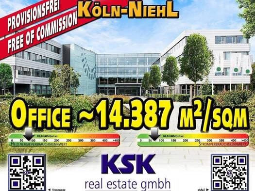 Bürogebäude zur Miete provisionsfrei 14.387 m² Bürofläche teilbar von 435 m² bis 14.387 m² Niehl Köln 50735