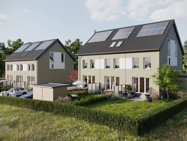 Reihenendhaus zum Kauf - Erstbezug provisionsfrei 429.900 € 5,5 Zimmer 121 m² 174 m² Grundstück An der Kucksche 1 Rockau Dresden / Rockau 01328