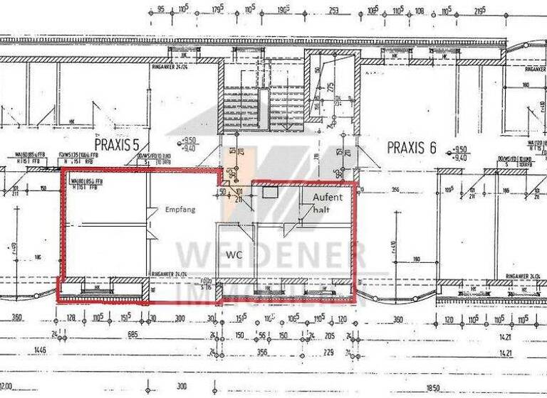 Bürofläche zur Miete provisionsfrei 500 € 2 Zimmer 62 m² Bürofläche teilbar ab 62 m² Lessingstraße 2 Innenstadt Gera 07545