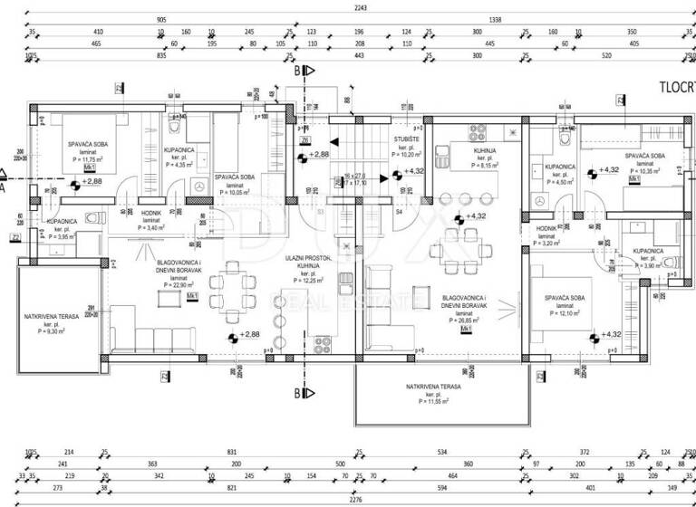 Wohnung zum Kauf 365.000 € 3 Zimmer 79 m² 1. Geschoss Privlaka