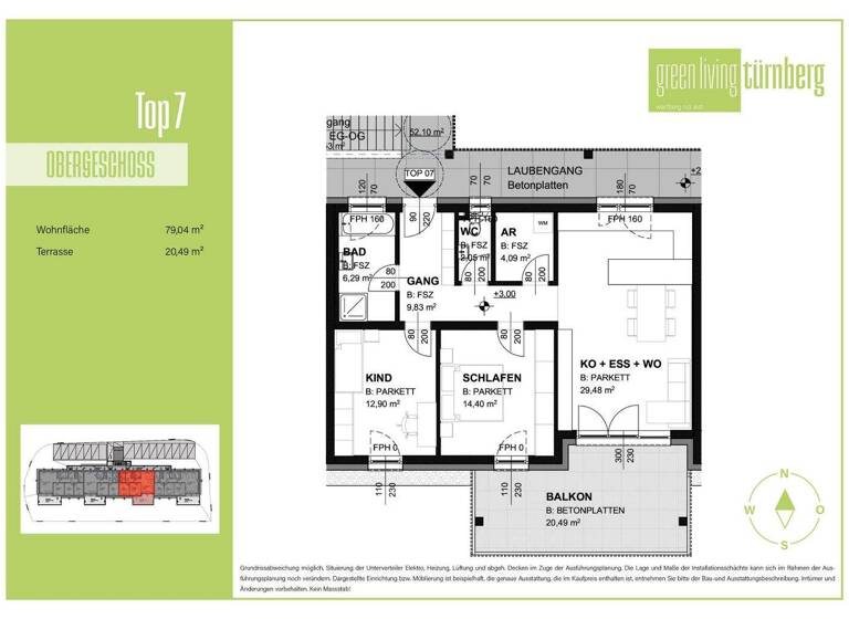 Wohnung zum Kauf - Erstbezug 323.000 € 3 Zimmer 79 m² 1. Geschoss Wartberg ob der Aist 4224