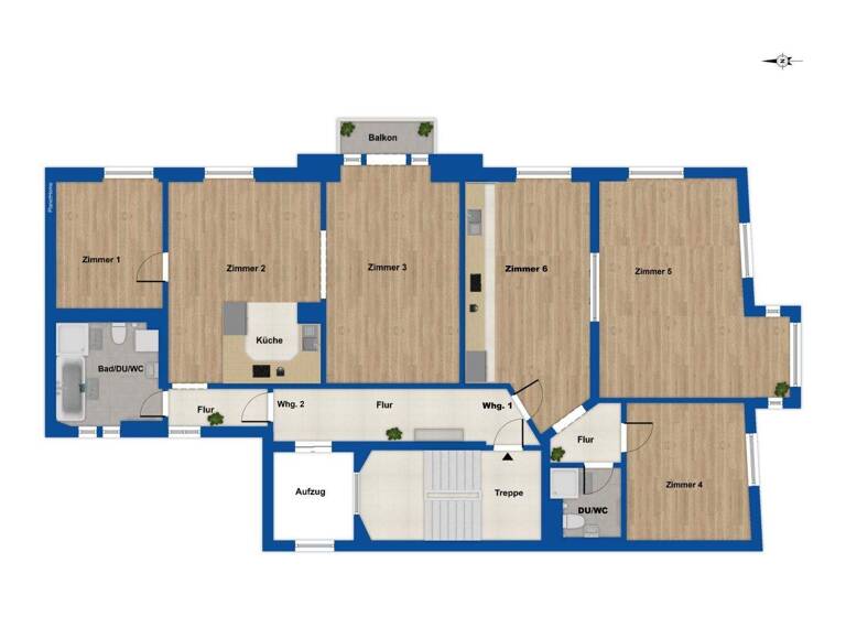 Wohnung zum Kauf 549.000 € 6 Zimmer 143 m² 2. Geschoss Quadrate Mannheim 68159