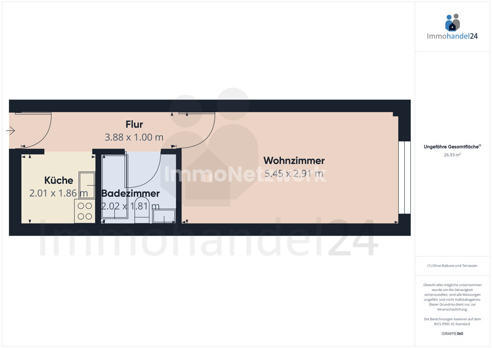 Studio zum Kauf 119.500 € 1 Zimmer 27 m²<br/>Wohnfläche ab sofort<br/>Verfügbarkeit Jülicher Straße Aachen 52068