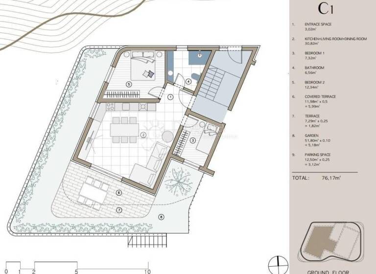 Wohnung zum Kauf 309.640 € 3 Zimmer 77 m² Rogoznica