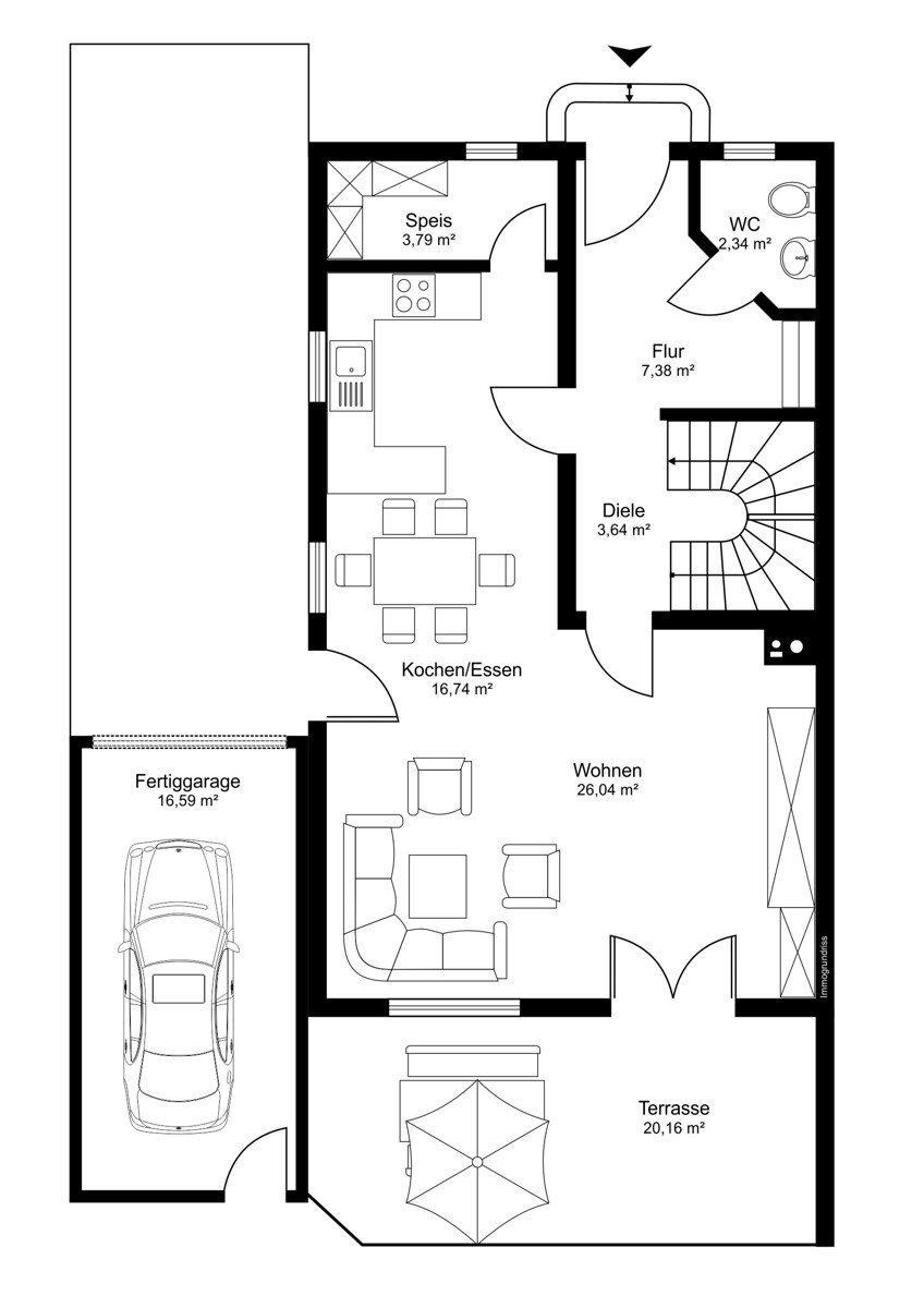 Reihenendhaus zum Kauf 935.000 € 6 Zimmer 187 m²<br/>Wohnfläche 276 m²<br/>Grundstück Altmühlhausen Hohenlinden 85664