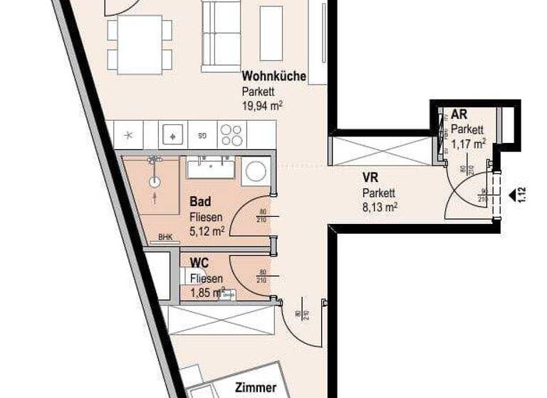 Wohnung zum Kauf 397.300 € 2 Zimmer 48,8 m² 2. Geschoss Siebenbrunnengasse 44 Wien 1050