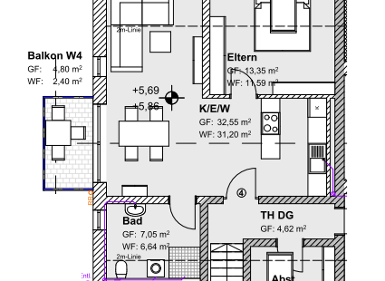 Wohnung zur Miete 725 € 2 Zimmer 62,4 m² 2. Geschoss Oberalteich Bogen 94327