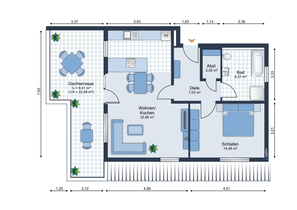 Wohnung zum Kauf 418.000 € 2 Zimmer 74 m²<br/>Wohnfläche Adelsried Adelsried 86477