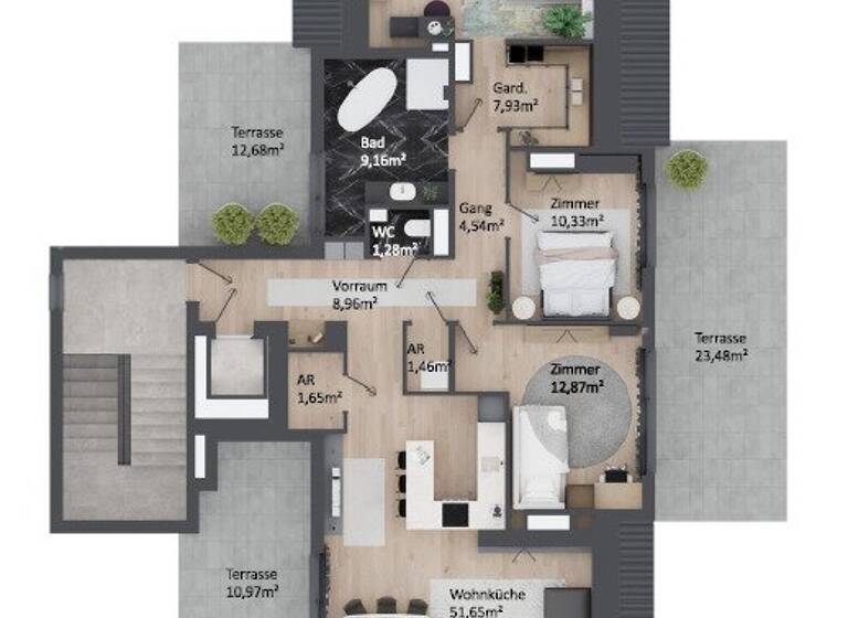 Penthouse zum Kauf - Erstbezug 829.000 € 4 Zimmer 132,8 m² Wien 1220