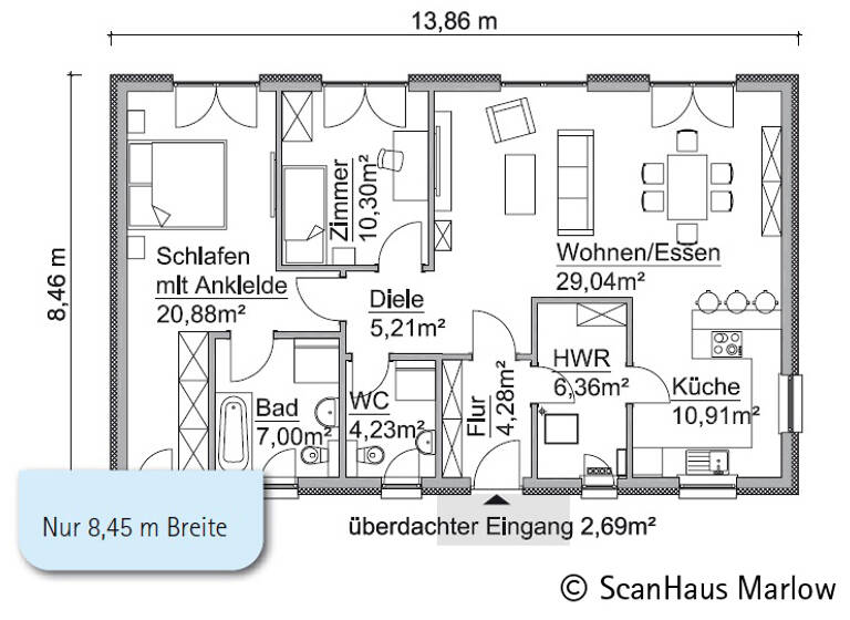 Einfamilienhaus zum Kauf 323.250 € 3 Zimmer 100,9 m² 789 m² Grundstück Sangerhausen 06526