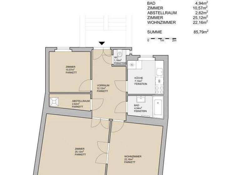 Wohnung zum Kauf 750.000 € 3 Zimmer 85,8 m² 3. Geschoss Wien 1080