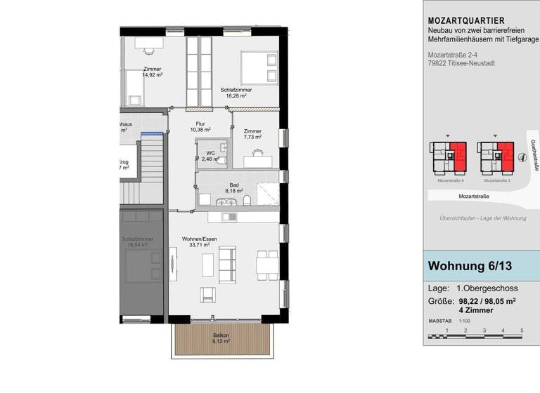 Wohnung zum Kauf provisionsfrei 549.000 € 4 Zimmer 98,1 m² Neustadt Titisee-Neustadt 79822