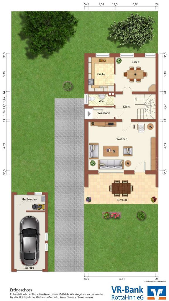 Doppelhaushälfte zum Kauf 255.000 € 5 Zimmer 130 m²<br/>Wohnfläche 424 m²<br/>Grundstück Egglham Egglham 84385