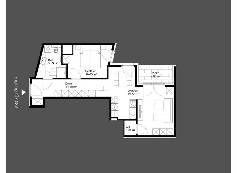 Wohnung zum Kauf - Erstbezug 339.900 € 2 Zimmer 53,6 m² 5. Geschoss Gudrunstraße Wien 1100