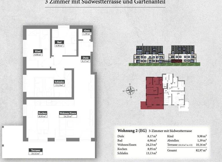 Wohnung zum Kauf - Erstbezug provisionsfrei 535.000 € 3 Zimmer 83,6 m² EG frei ab 30.07.2027 Mering 86415
