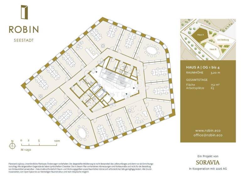 Bürofläche zur Miete - Erstbezug 14,20 € teilbar ab 219 m² Wien 1220