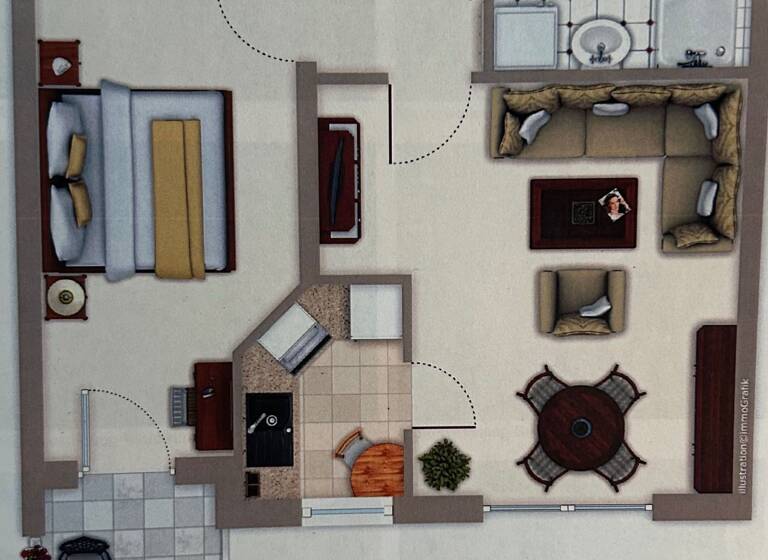 Terrassenwohnung zum Kauf 131.500 € 2 Zimmer 45,1 m²<br/>Wohnfläche EG<br/>Geschoss Gießereistraße 12 Südstadt Fürth 90763