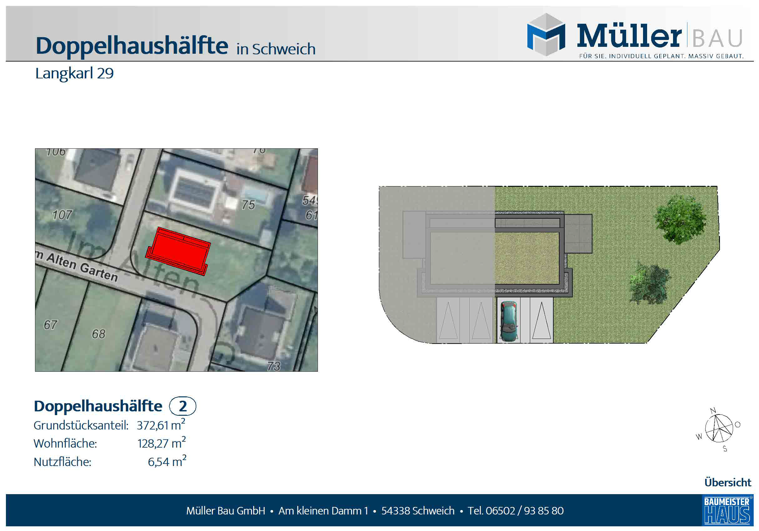 Doppelhaushälfte zum Kauf provisionsfrei 890.000 € 5 Zimmer 135 m²<br/>Wohnfläche ab sofort<br/>Verfügbarkeit Langkarl 29 Schweich Schweich 54338