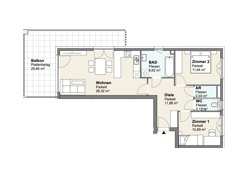 Wohnung zum Kauf 479.000 € 3 Zimmer 74 m² 1. Geschoss Velden am Wörther See 9220