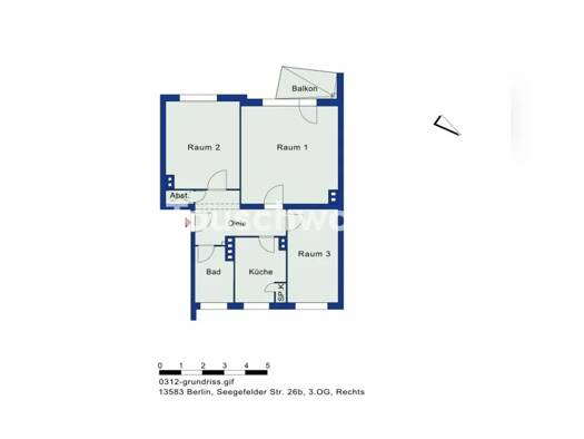 Wohnung zur Miete Tauschwohnung 430 € 2,5 Zimmer 65 m² 3. Geschoss Spandau Spandau 13583
