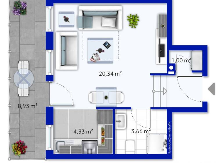 Studio zum Kauf 89.000 € 1 Zimmer 34 m² Obersasbach Sasbach 77880