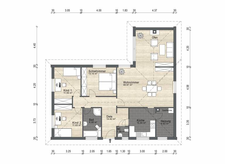 Bungalow zum Kauf 389.000 € 4 Zimmer 125 m² 686 m² Grundstück Mildstedt 25866