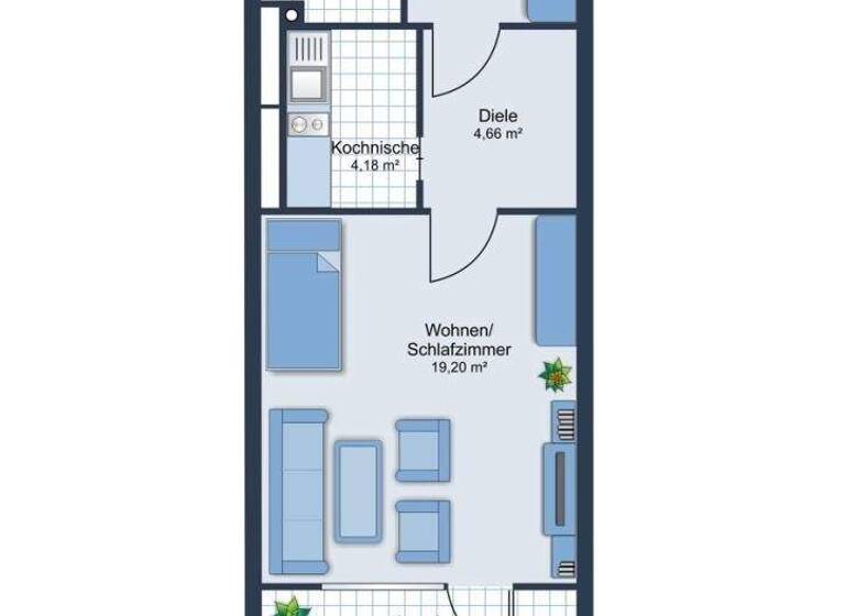 Studio zum Kauf provisionsfrei 84.000 € 1 Zimmer 41,5 m² 8. Geschoss Werftstraße 2 Ellerbek Kiel 24148