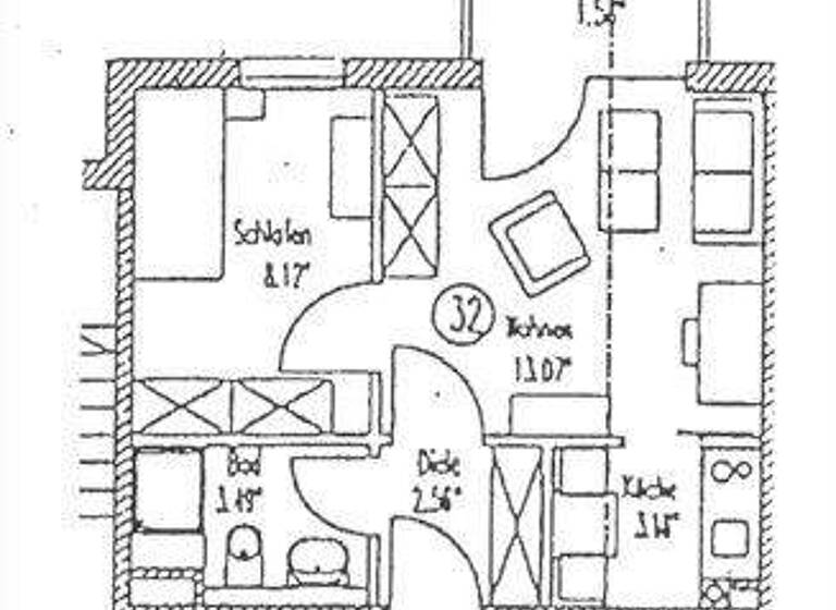 Wohnung zur Miete 430 € 2 Zimmer 32 m² 3. Geschoss frei ab 01.03.2026 Haidenhof-Süd Passau 94036