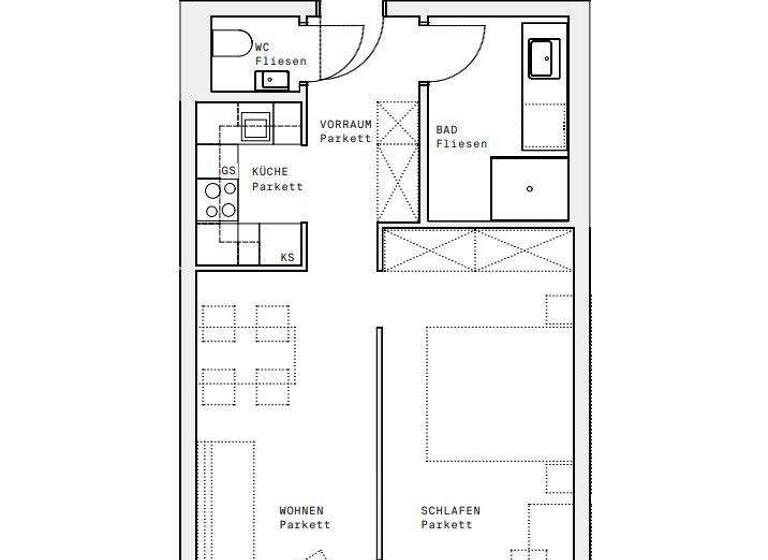 Wohnung zur Miete - Erstbezug 899 € 1,5 Zimmer 46,1 m² 13. Geschoss Wien 1220