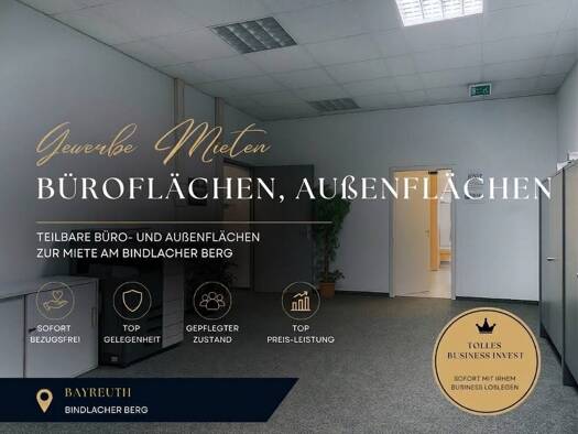 Bürofläche zur Miete 4,50 € 7 Zimmer 150 m² Bürofläche teilbar ab 30 m² Bindlacher Berg Bindlach 95463