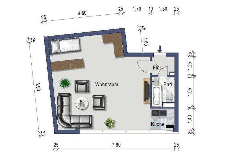 Studio zum Kauf provisionsfrei als Kapitalanlage geeignet 295.000 € 1 Zimmer 43 m² Lange Reihe 102 St. Georg Hamburg 20099