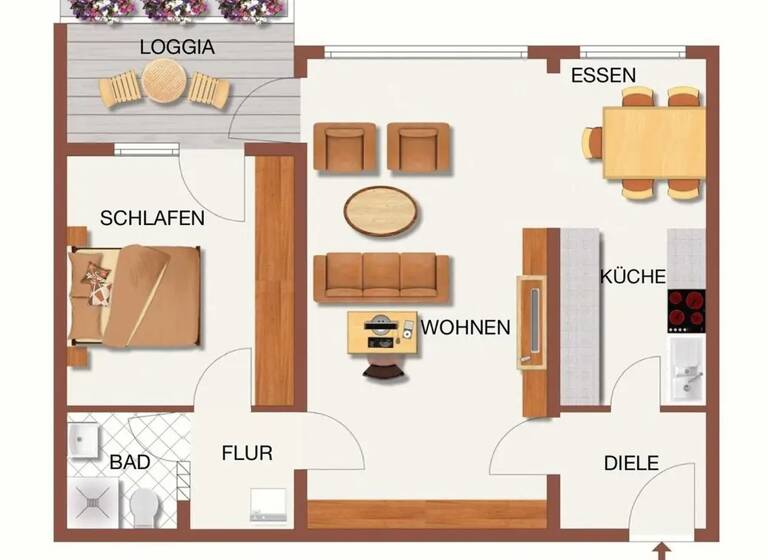 Wohnung zur Miete 1.140 € 2,5 Zimmer 66,5 m² 3. Geschoss Frölingstraße 5c Bad Homburg Bad Homburg vor der Höhe 61352
