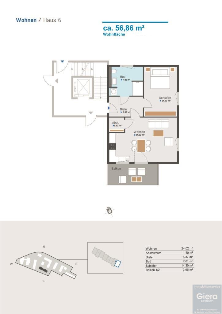 Wohnung zur Miete 757 € 2 Zimmer 56,9 m²<br/>Wohnfläche 1.<br/>Geschoss 01.03.2025<br/>Verfügbarkeit Hugenottenstraße 28 b Industriegebiet Bayreuth 95448