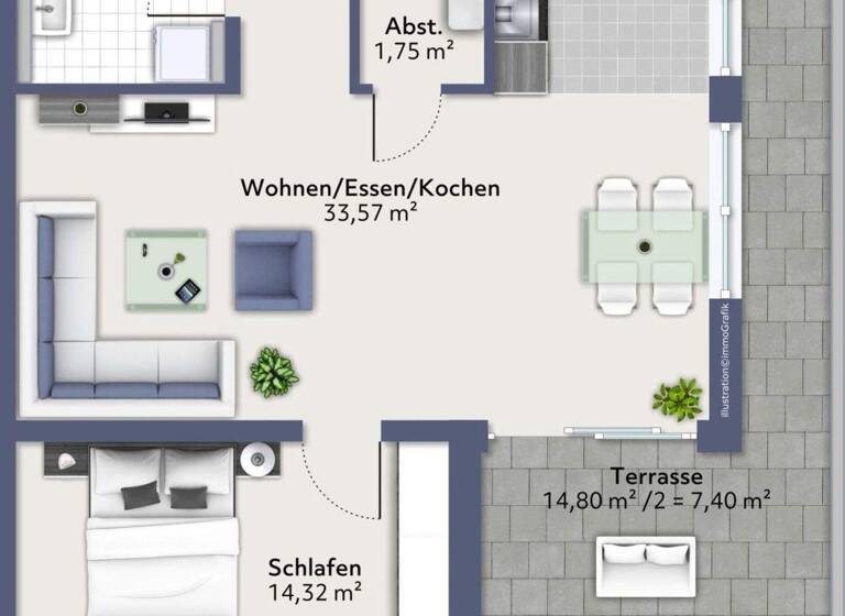 Wohnung zum Kauf provisionsfrei 349.900 € 2 Zimmer 67 m² 2. Geschoss Langenau 89129