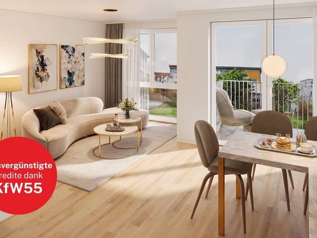 Wohnung zum Kauf - Erstbezug provisionsfrei 223.900 € 1,5 Zimmer 44,4 m² 1. Geschoss Edith-Stein-Straße Laupheim Laupheim 88471