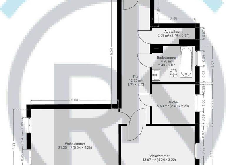 Wohnung zur Miete 575 € 2 Zimmer 60,6 m² 3. Geschoss frei ab sofort Franz-Schubert-Straße 4 Innenstadt Halle 06108