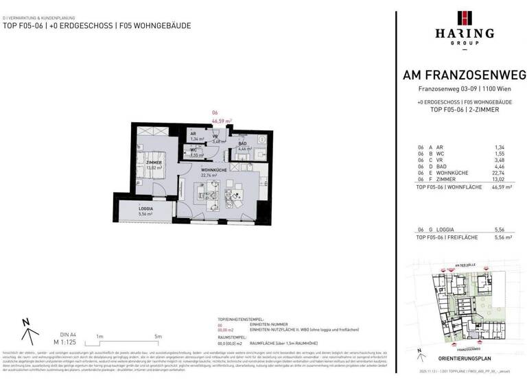 Wohnung zum Kauf - Erstbezug 345.500 € 2 Zimmer 46,6 m² EG Franzosenweg 3-5 Wien 1100
