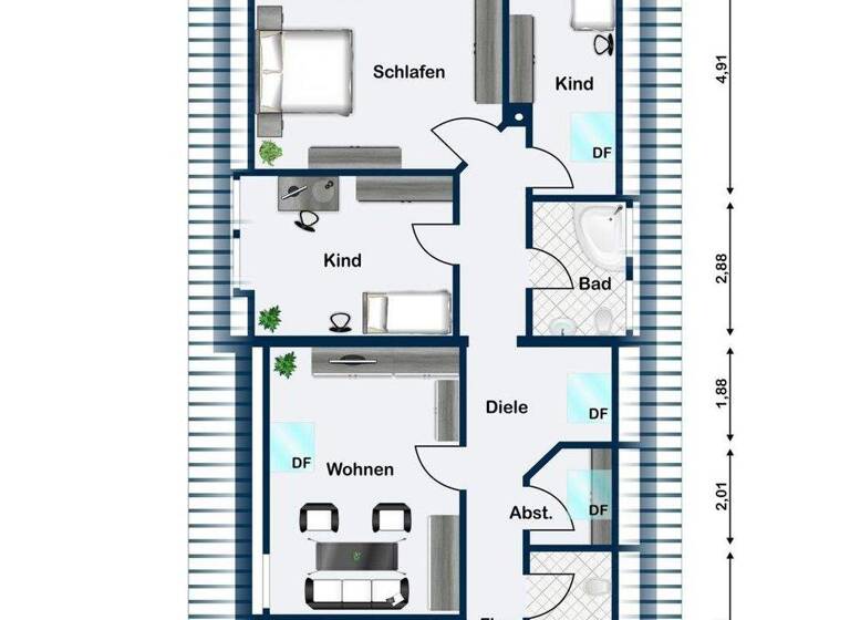 Wohnung zum Kauf 129.000 € 3,5 Zimmer 105 m² Rügland 91622