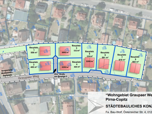 Grundstück zum Kauf 172.500 € 539 m² Grundstück Baugenehmigung vorhanden frei ab sofort Graupaer Weg Pirna Pirna 01796
