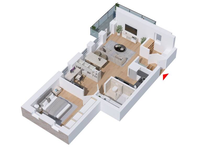Terrassenwohnung zum Kauf - Neubau 378.658 € 2 Zimmer 71,6 m² EG Hohe Geist 17 Albachten Münster 48163