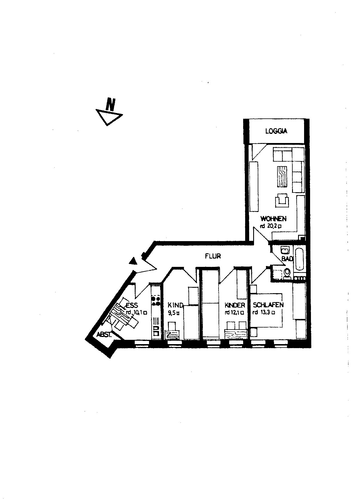 Wohnung zum Kauf 229.000 € 3,5 Zimmer 81,1 m²<br/>Wohnfläche 2.<br/>Geschoss ab sofort<br/>Verfügbarkeit Stockelsdorf Stockelsdorf 23617